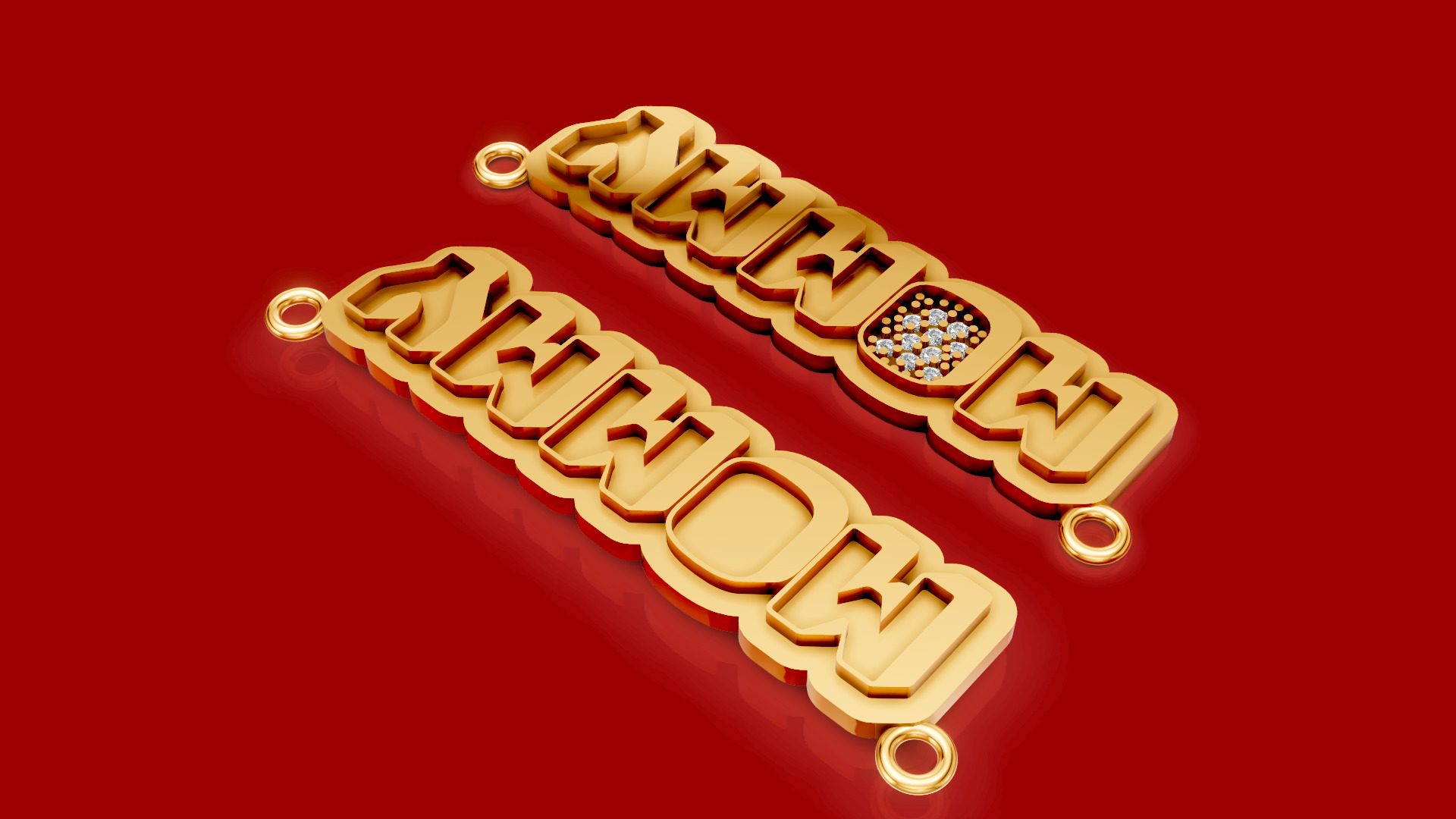 Mommy name pendant 2 3d 3D print model_13