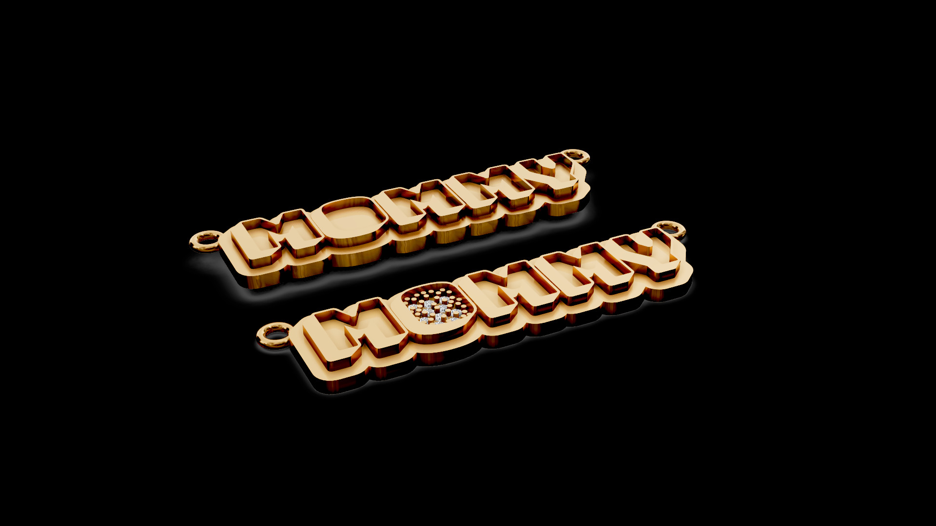 Mommy name pendant 2 3d 3D print model_1