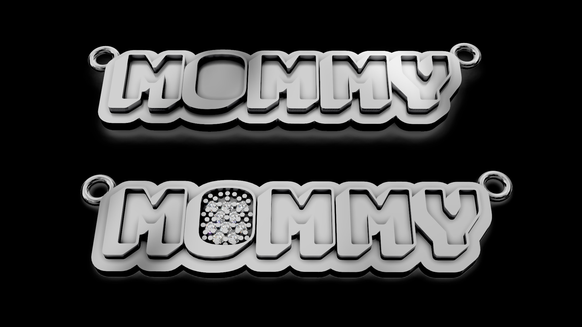 Mommy name pendant 2 3d 3D print model_6
