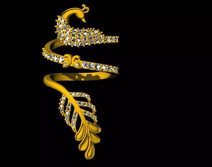 peacock spiral ring 3dm file 3D print model