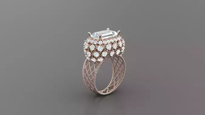 Women Diamond Ring RG 21 3D print model
