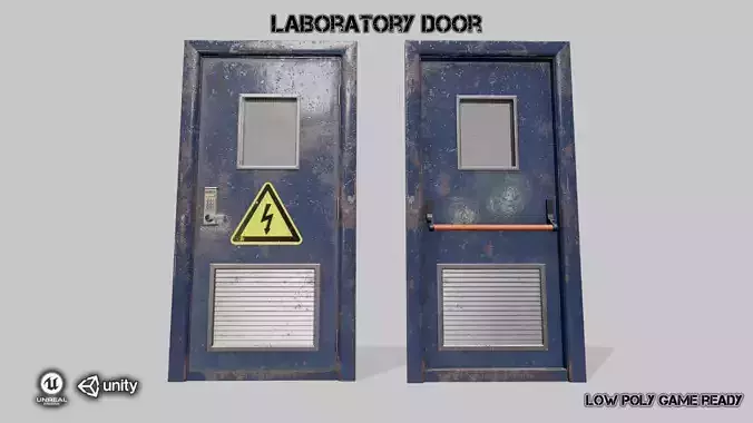 Laboratory door blue