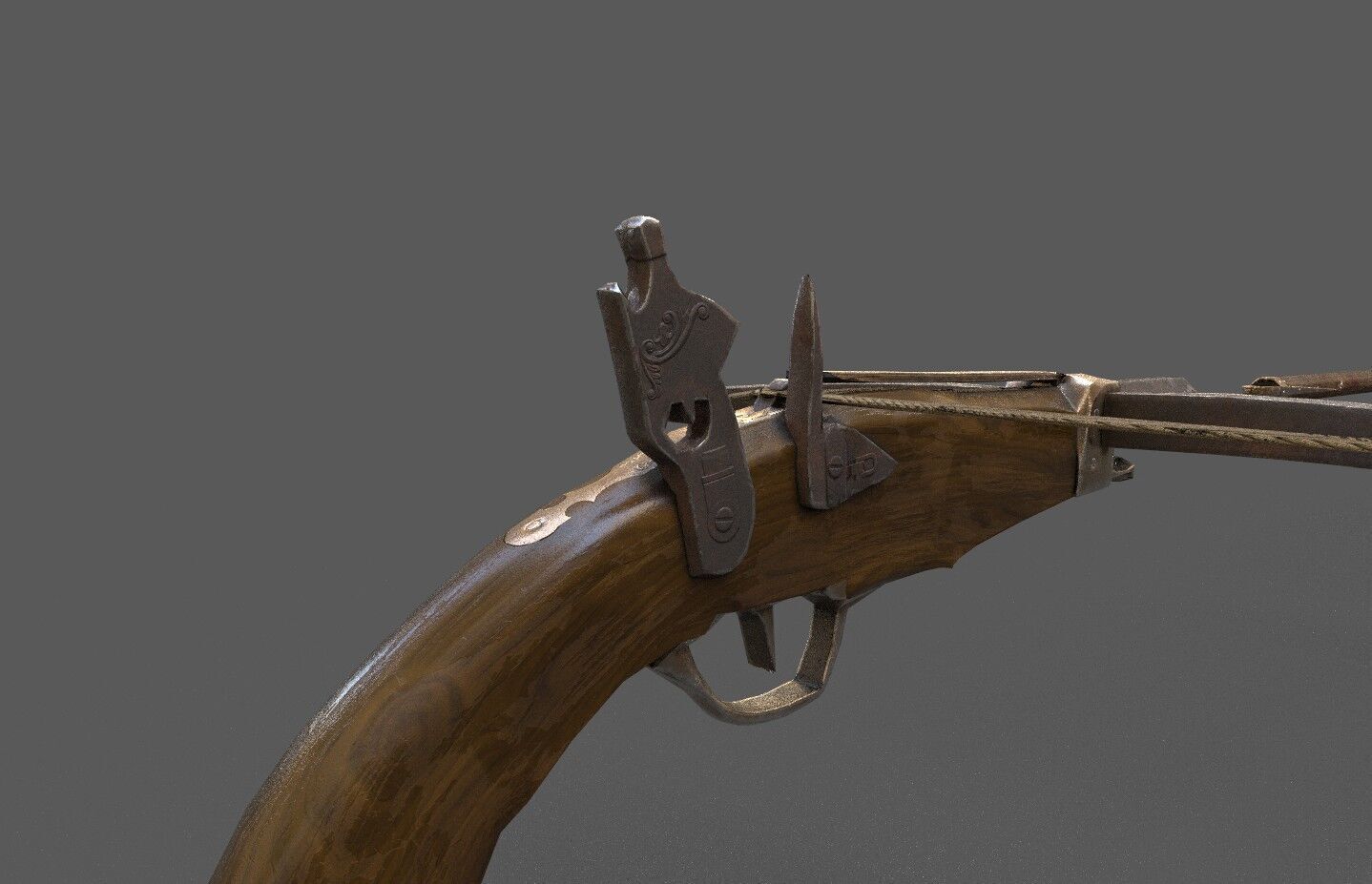 Bow gun Low-poly 3D model_4