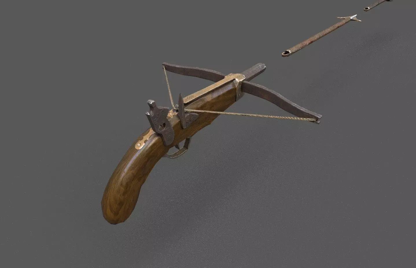 Bow gun Low-poly 3D model_0