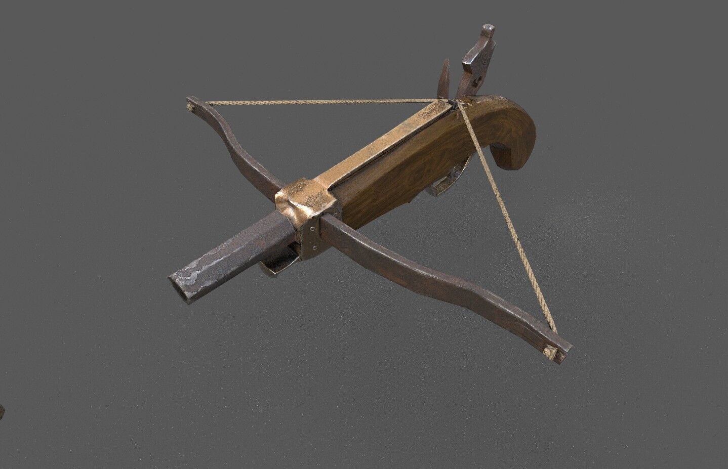 Bow gun Low-poly 3D model_1