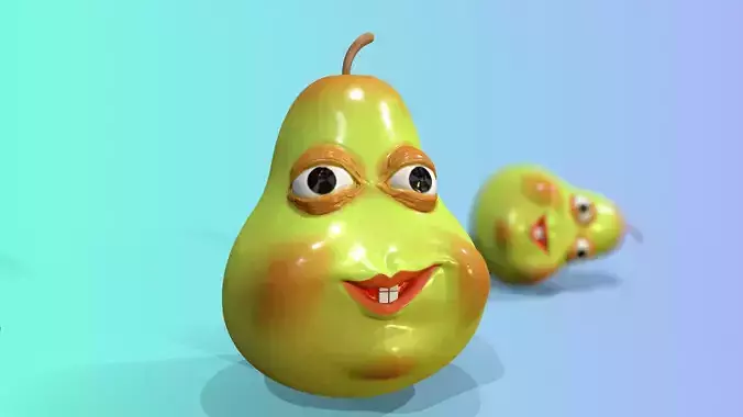 Happy Pearsona  Stylized 3D Fruit Character