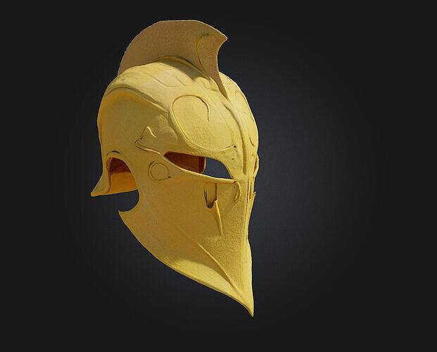 Golden Warrior Helmet  Glory-Forged Protection with Regal Might 3D model