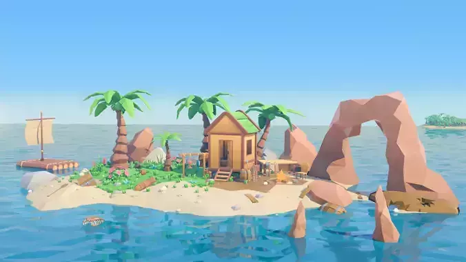 Survival Island - Low Poly 3D Asset Pack