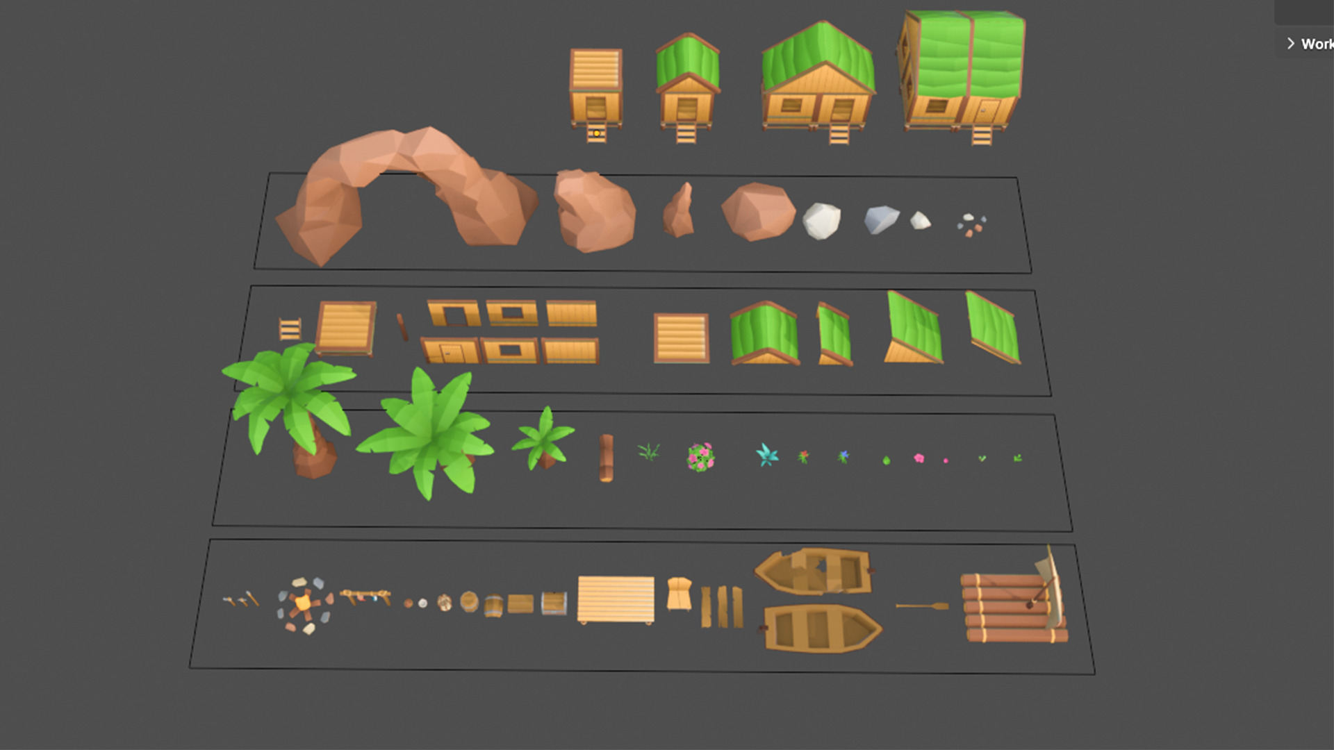 Survival Island - Low Poly 3D Asset Pack Low-poly 3D model_10