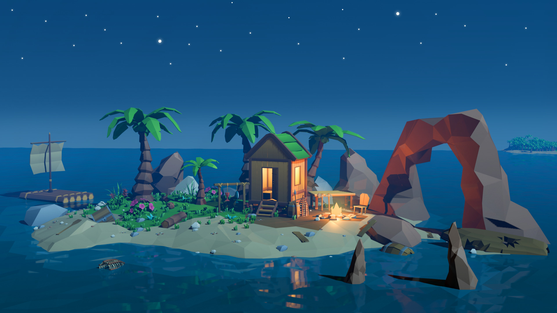 Survival Island - Low Poly 3D Asset Pack Low-poly 3D model_1