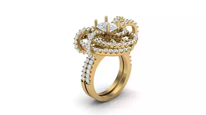 Women Diamond Ring  WM1  57 3D print model