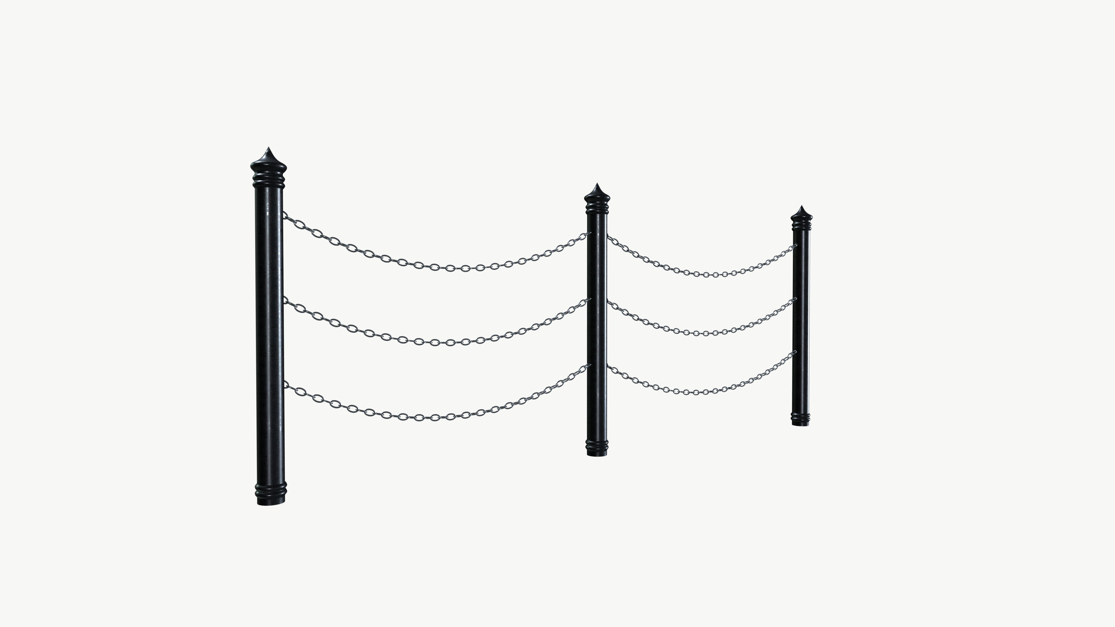 Chain barricade 3D model_2