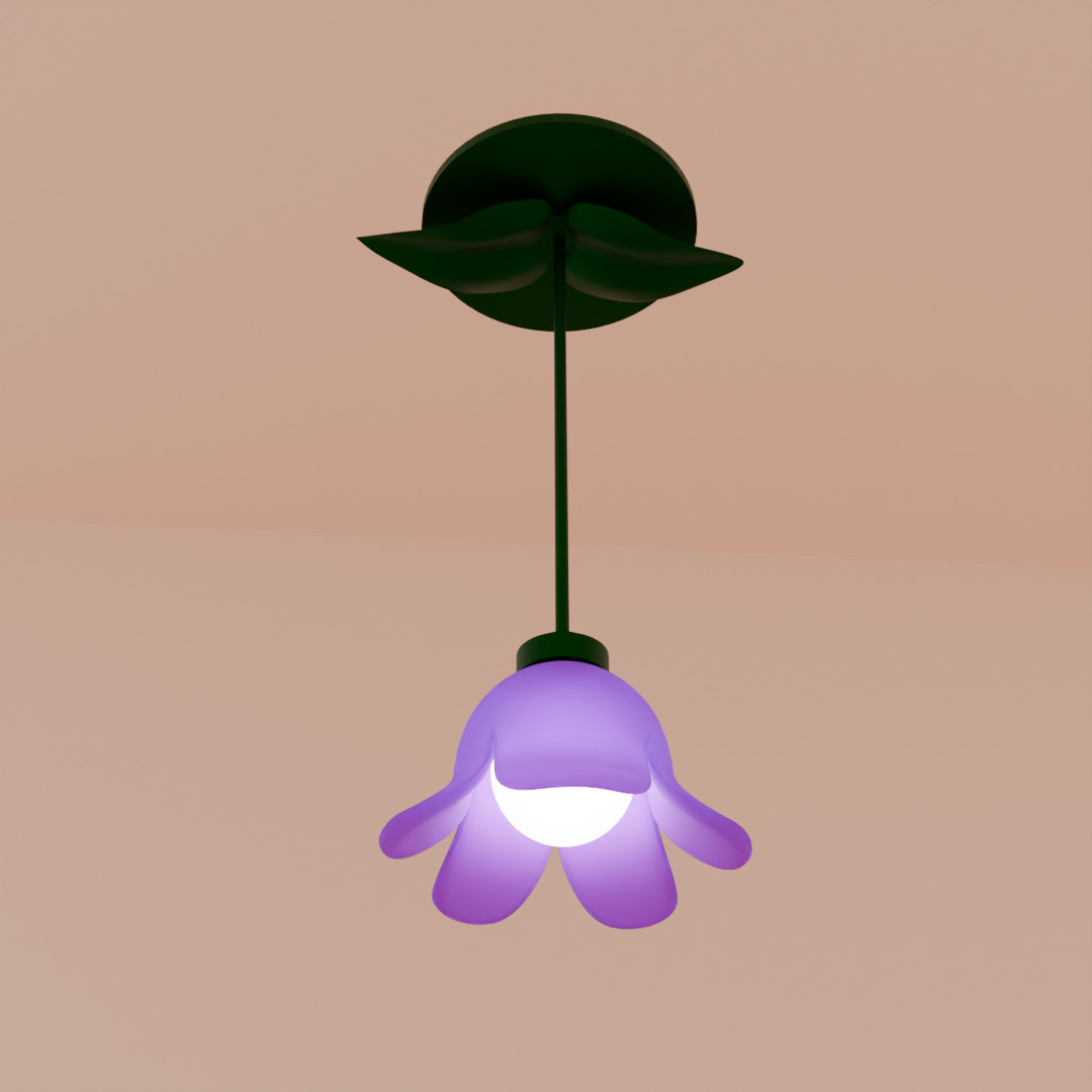 Flower Lamp set 3D model_4