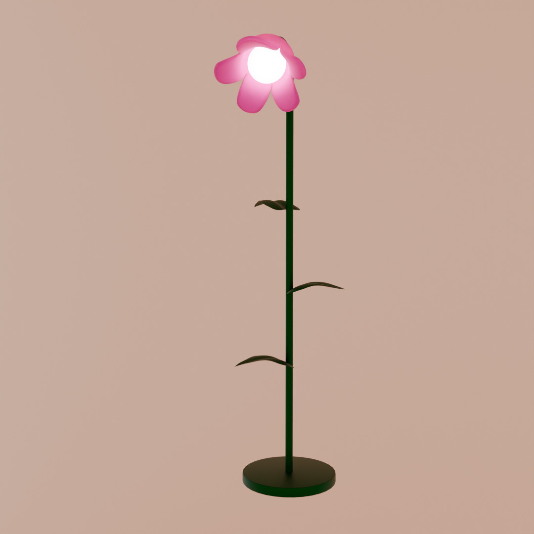 Flower Lamp set 3D model_2