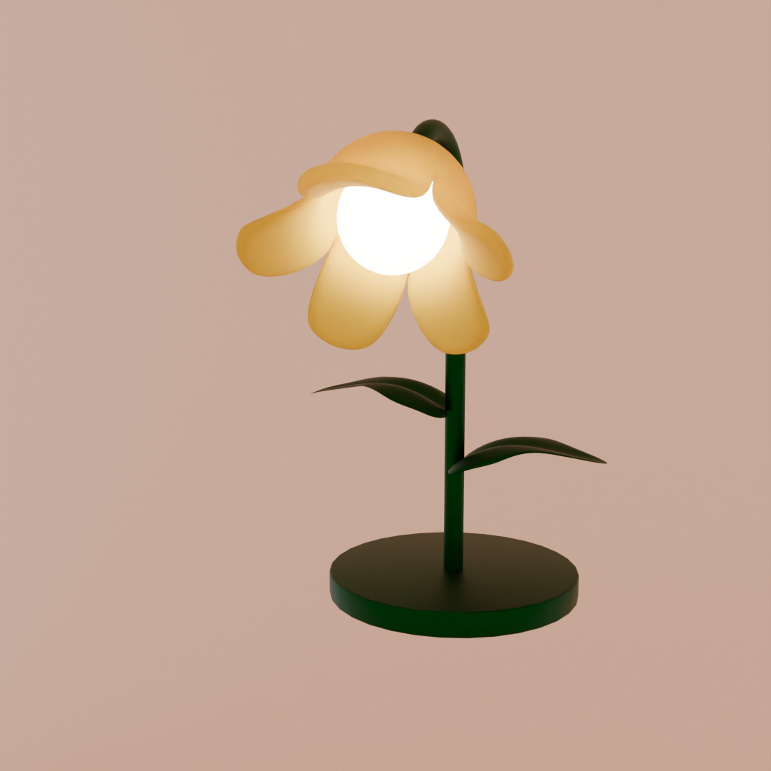 Flower Lamp set 3D model_1