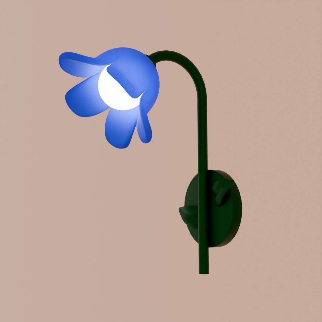 Flower Lamp set 3D model_5