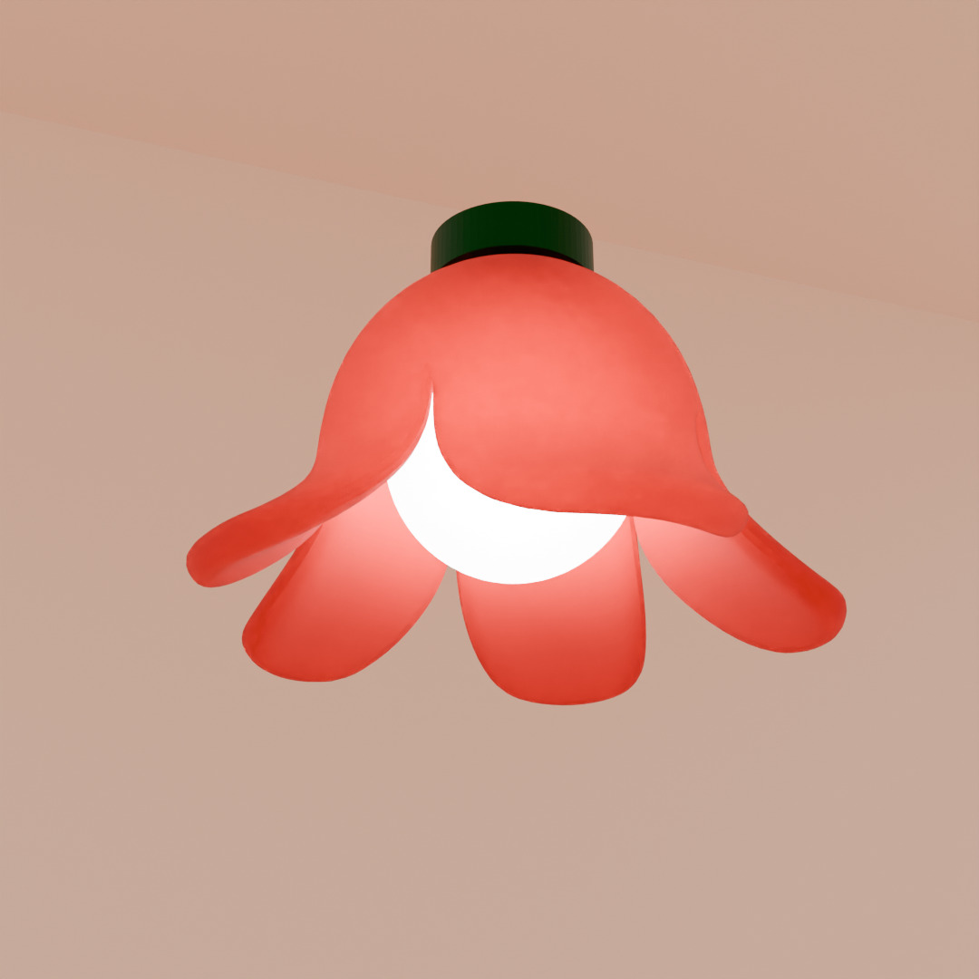 Flower Lamp set 3D model_3