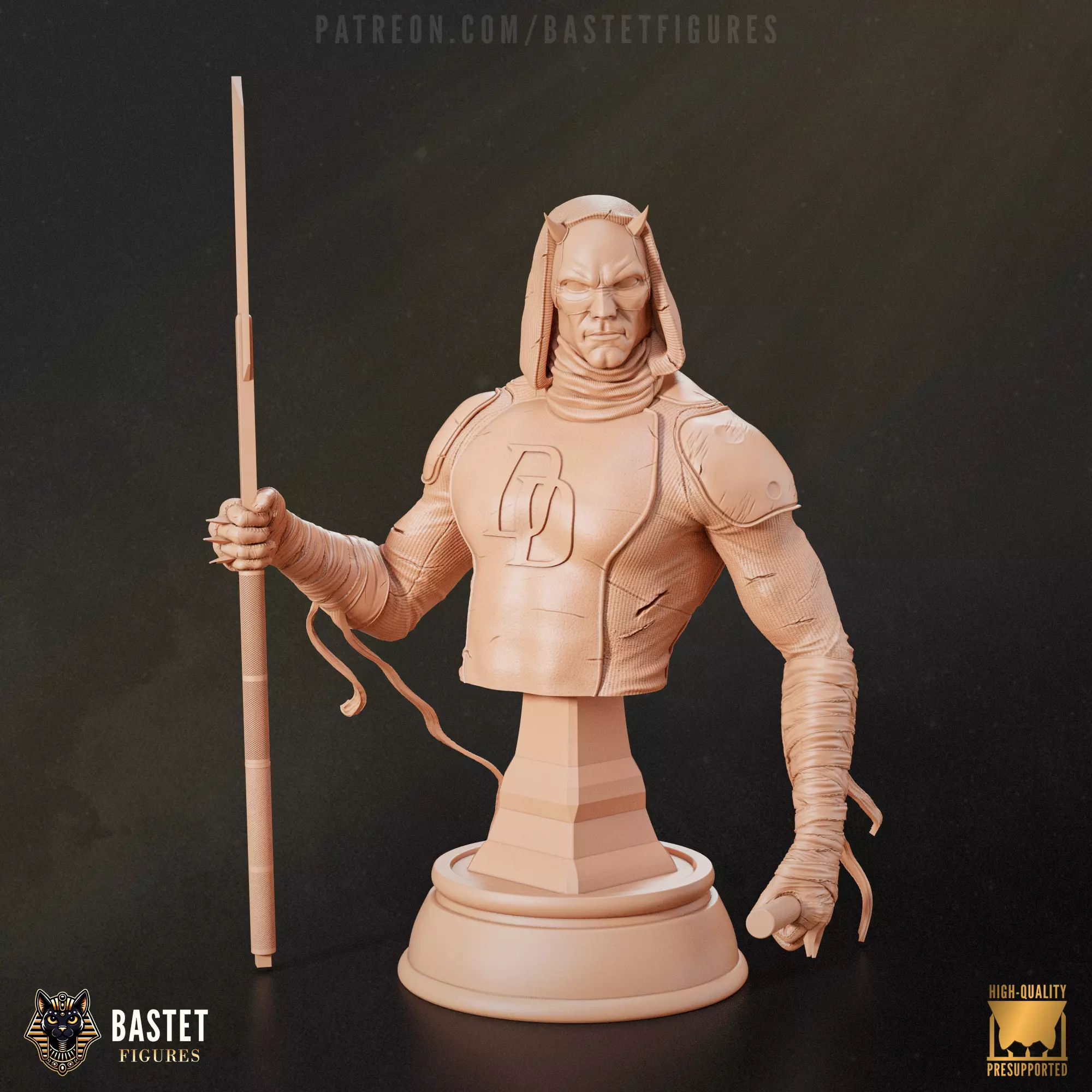 Daredevil Bust I Marvel 3D print model_0