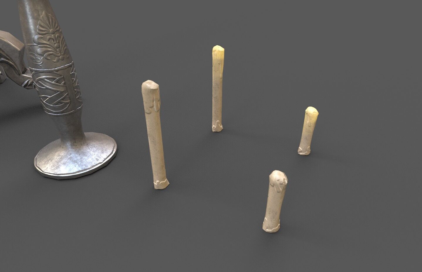 Candle pack Low-poly 3D model_2