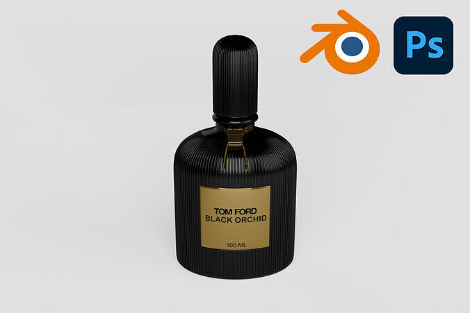 Tom Ford Orchid black perfume Free low-poly 3D model