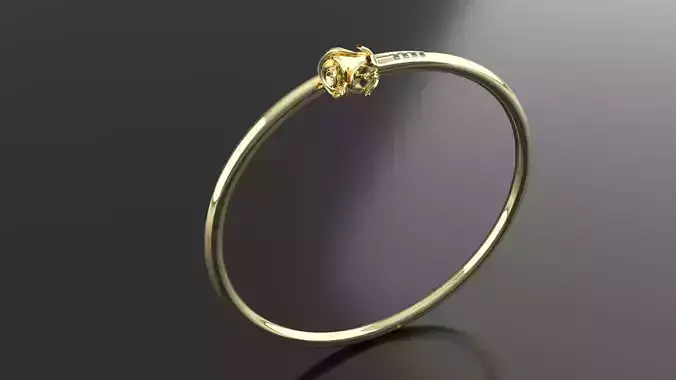 Minimalist Gold Rose Detail Bracelet 3D print model