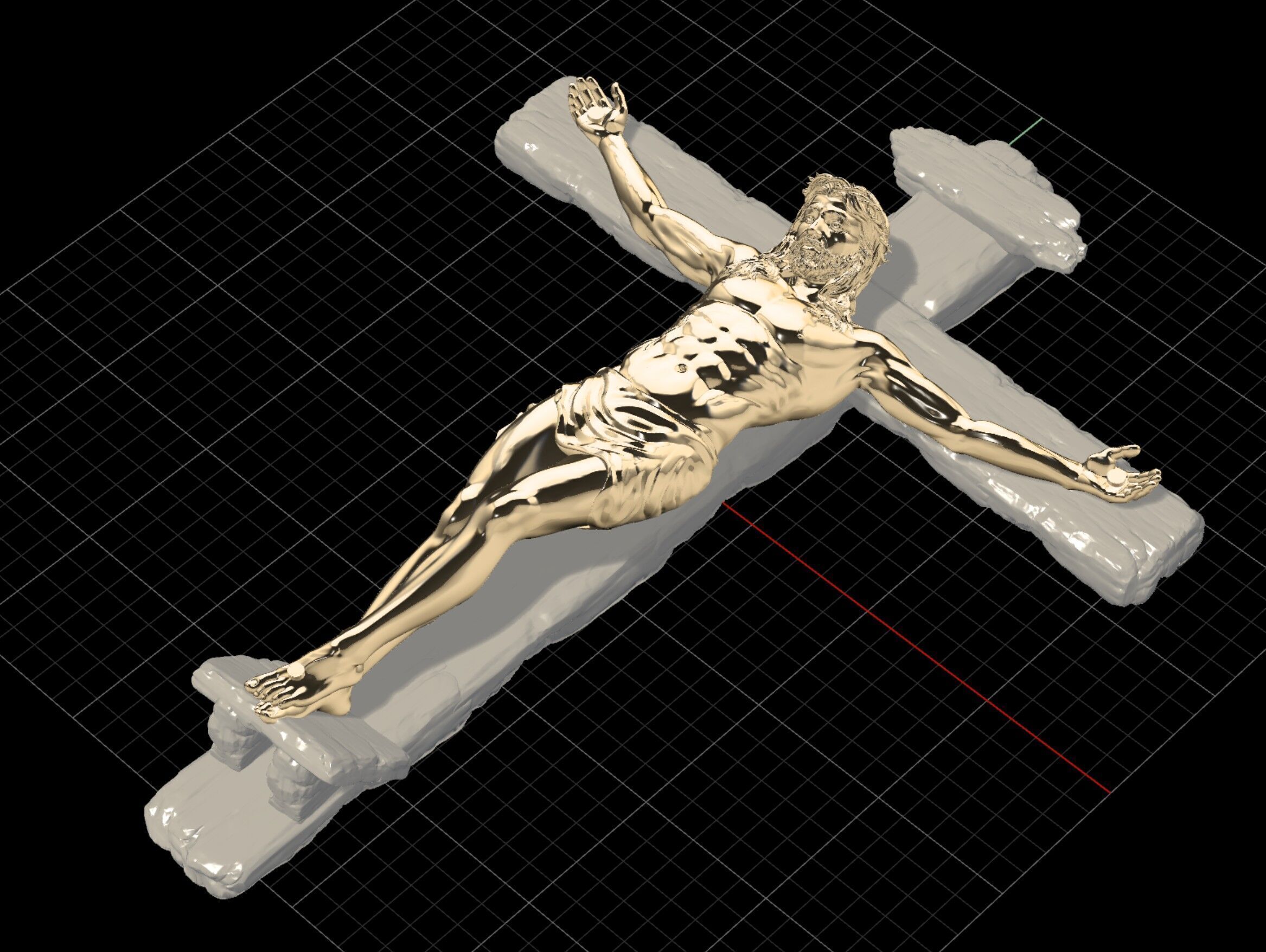 Jesus Christ Cross Realistic 3D Pendant  3D print model_5