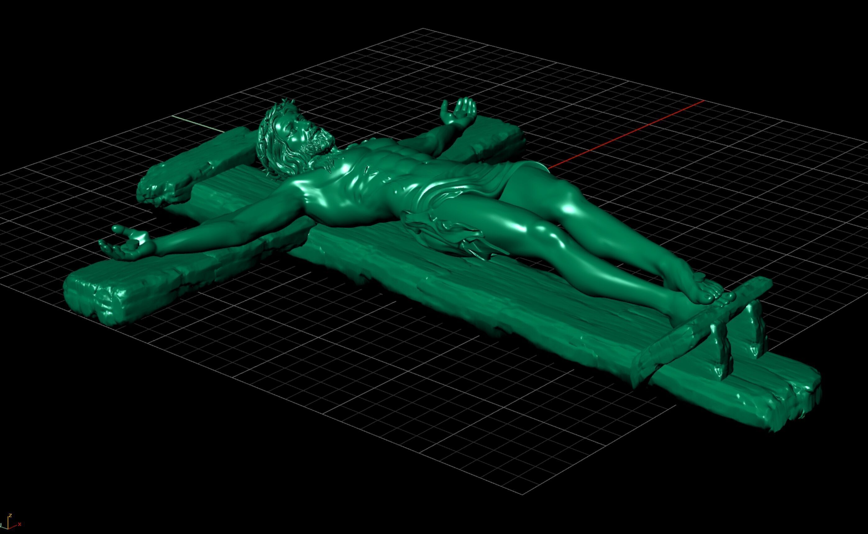 Jesus Christ Cross Realistic 3D Pendant  3D print model_4