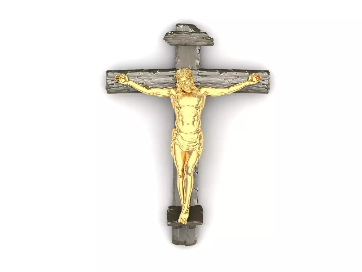 Jesus Christ Cross Realistic 3D Pendant  3D print model_0