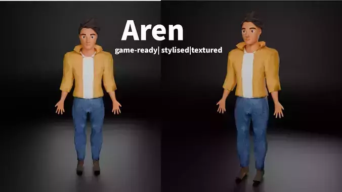 Aren Game Ready Stylised 3D character model