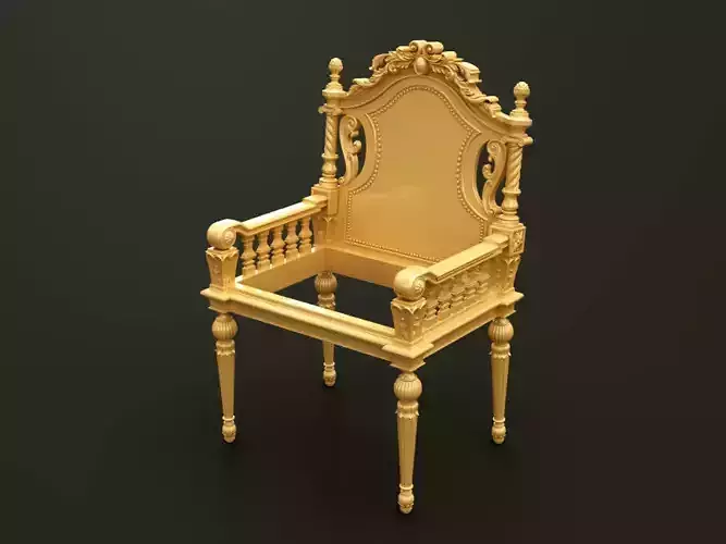 Classic Baroque Style Wooden Chair Base for CNC
