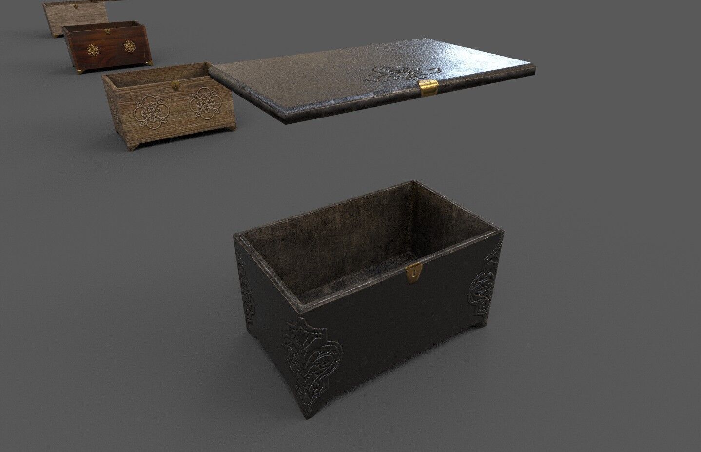 Chests pack 3D model_1