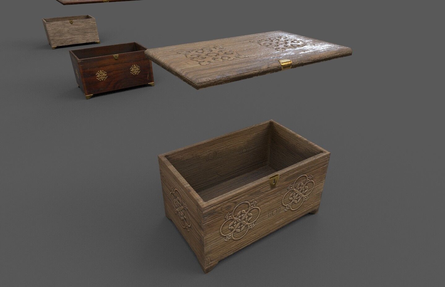 Chests pack 3D model_2