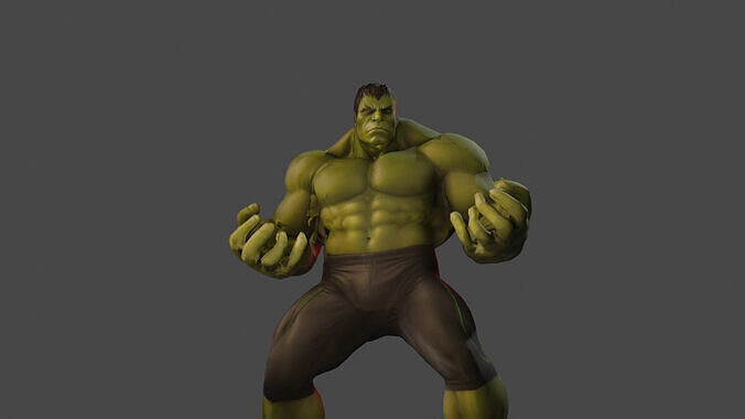 Realistic Hulk 3D Model  Free low-poly 3D model