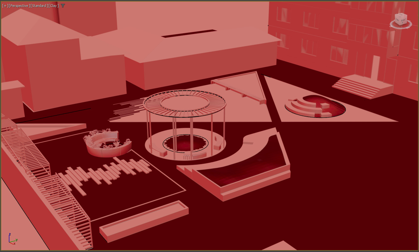 Modern Urban and Educational Landscape Architecture Pack 3D Model Collection_29