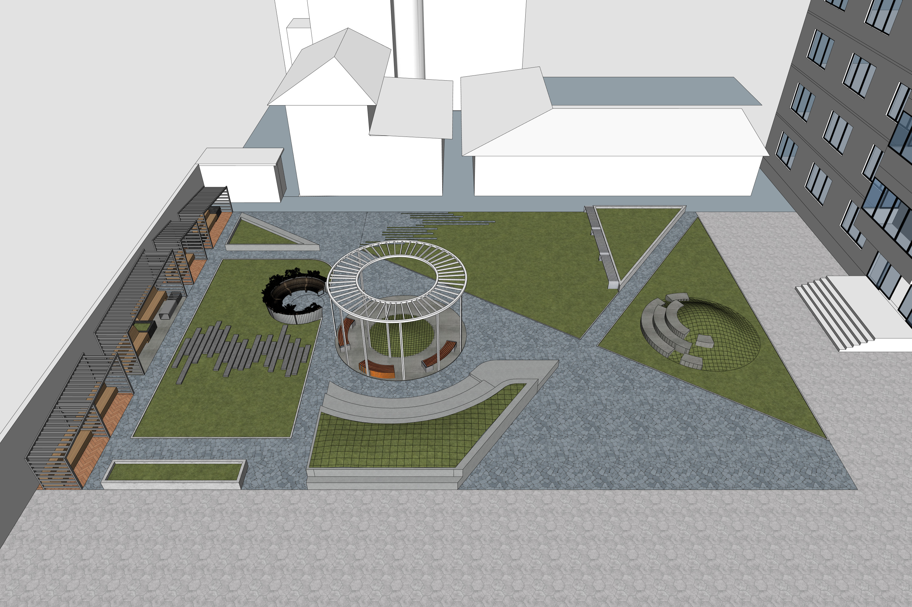 Modern Urban and Educational Landscape Architecture Pack 3D Model Collection_43