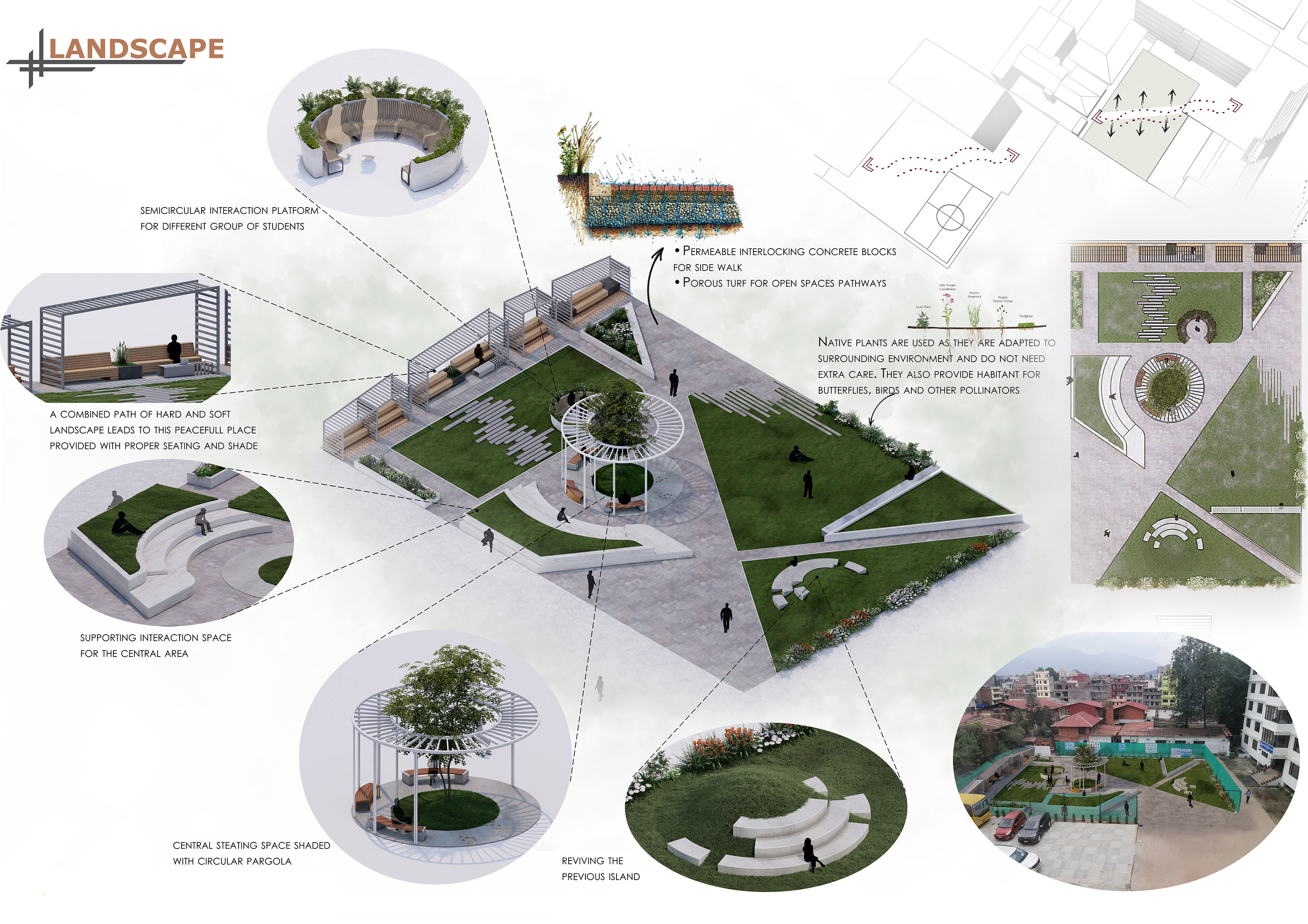 Modern Urban and Educational Landscape Architecture Pack 3D Model Collection_44