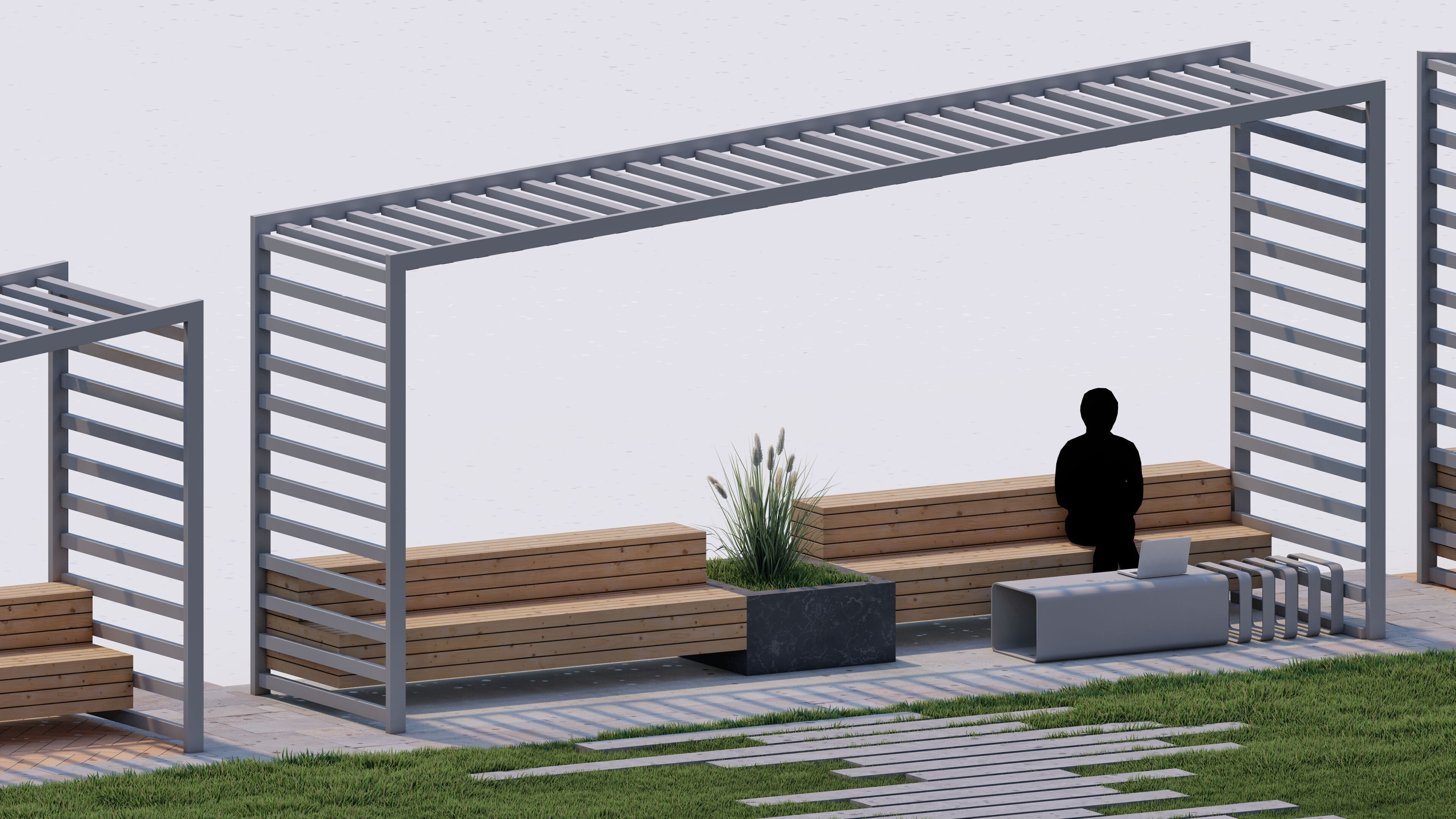 Modern Urban and Educational Landscape Architecture Pack 3D Model Collection_36