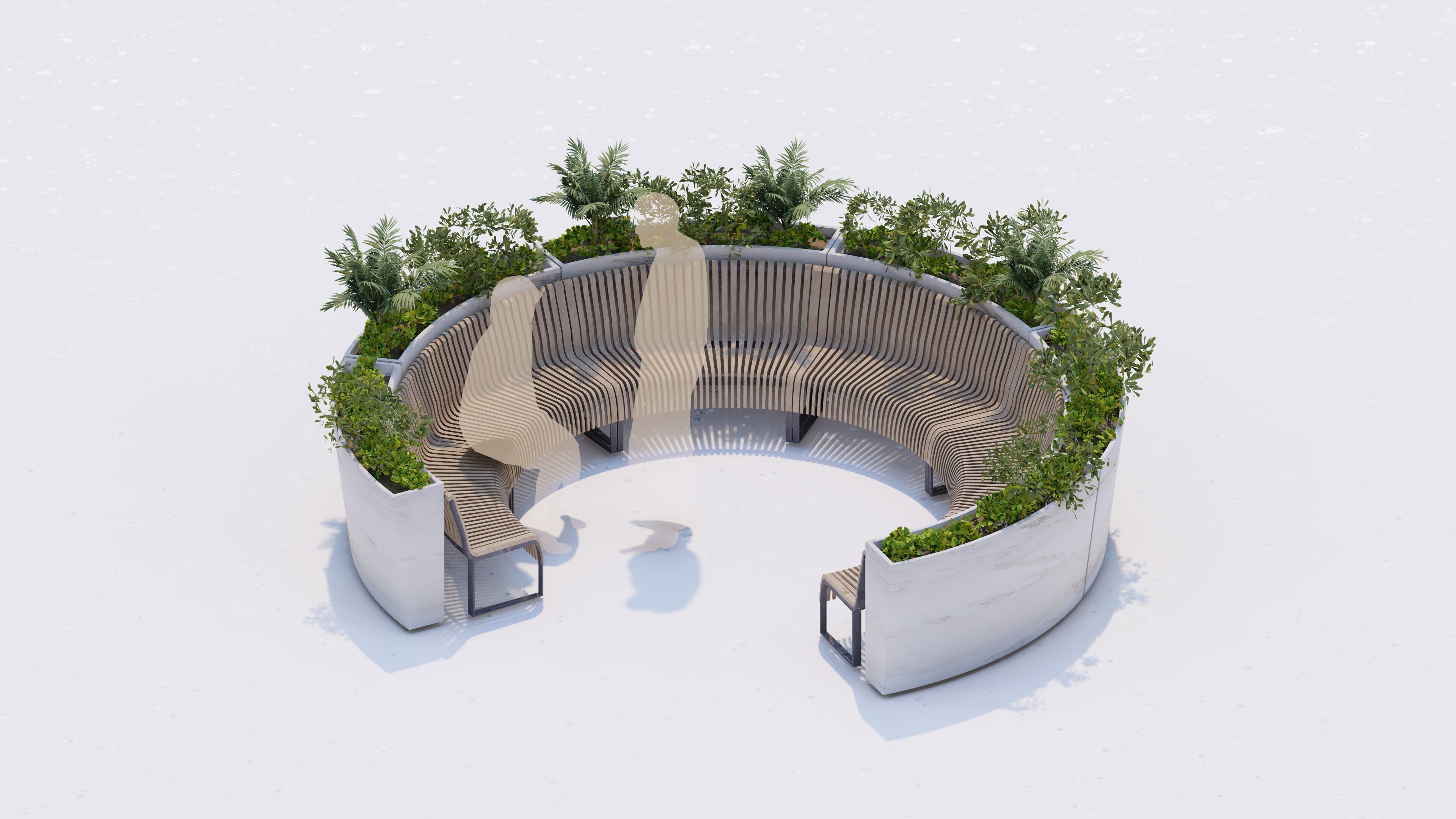 Modern Urban and Educational Landscape Architecture Pack 3D Model Collection_37