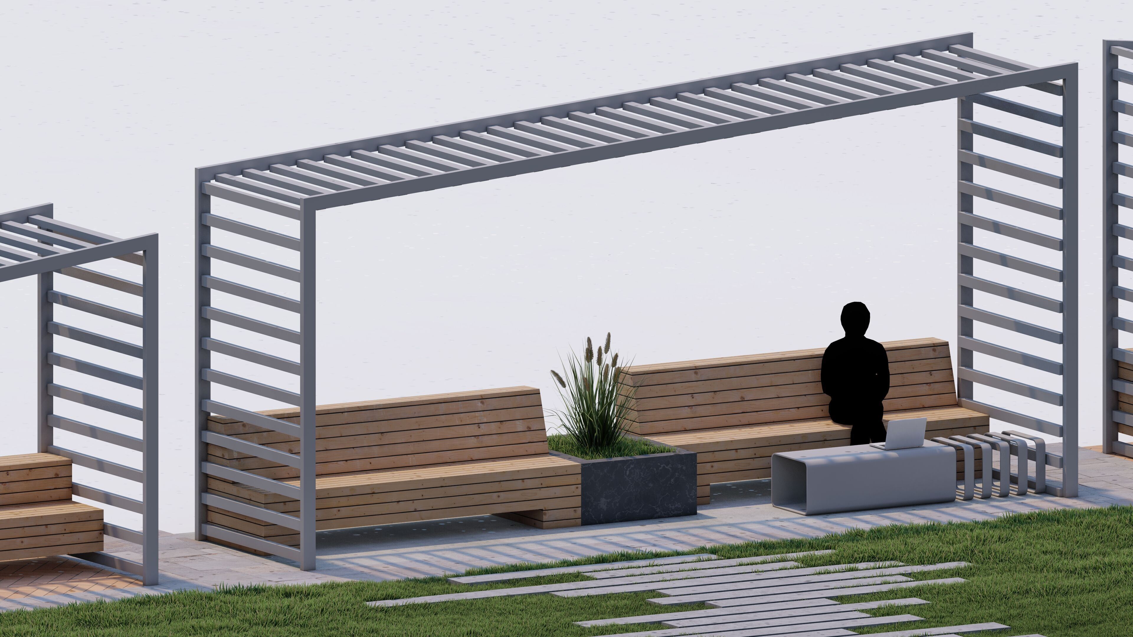 Modern Urban and Educational Landscape Architecture Pack 3D Model Collection_32