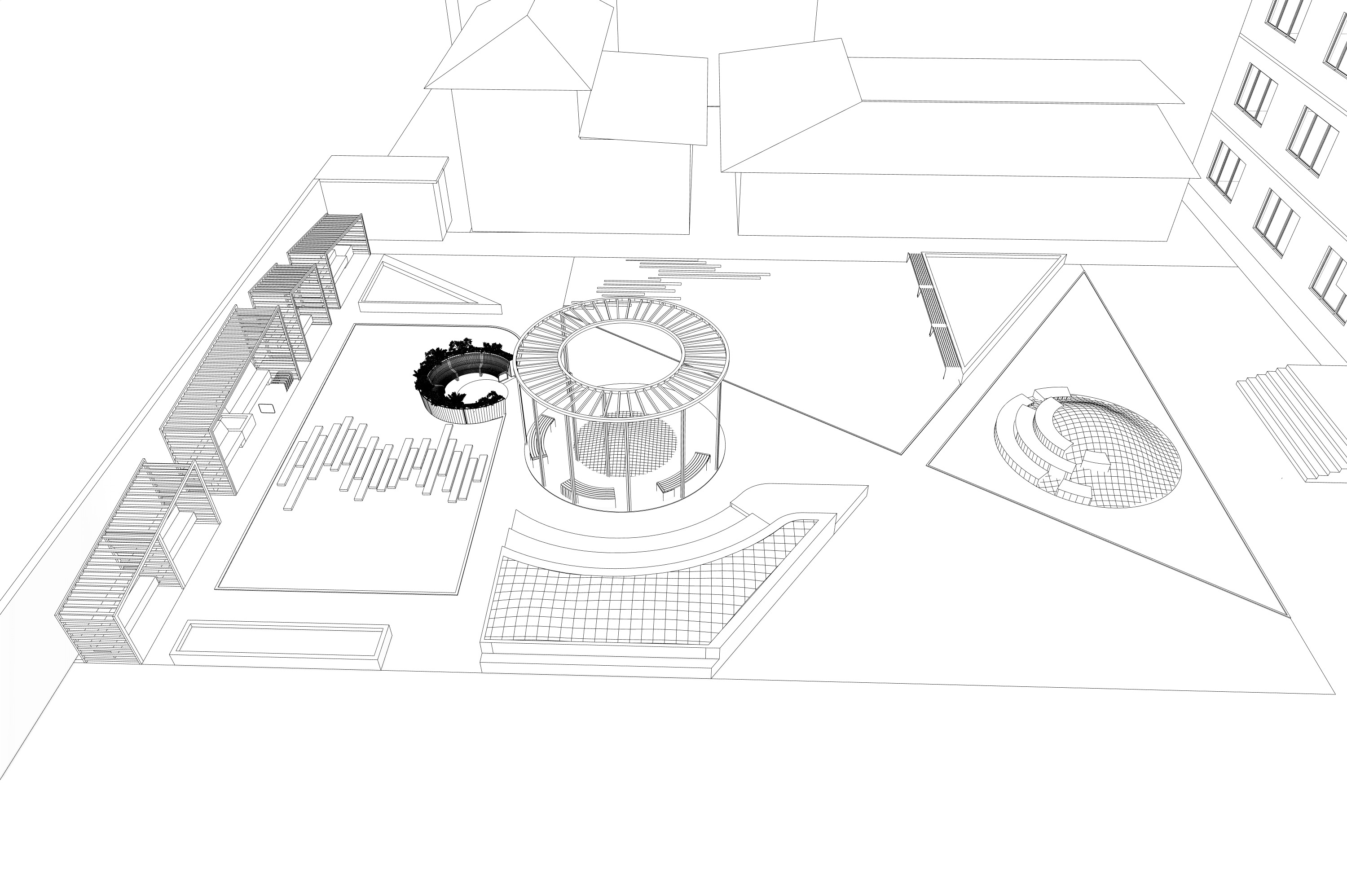 Modern Urban and Educational Landscape Architecture Pack 3D Model Collection_34