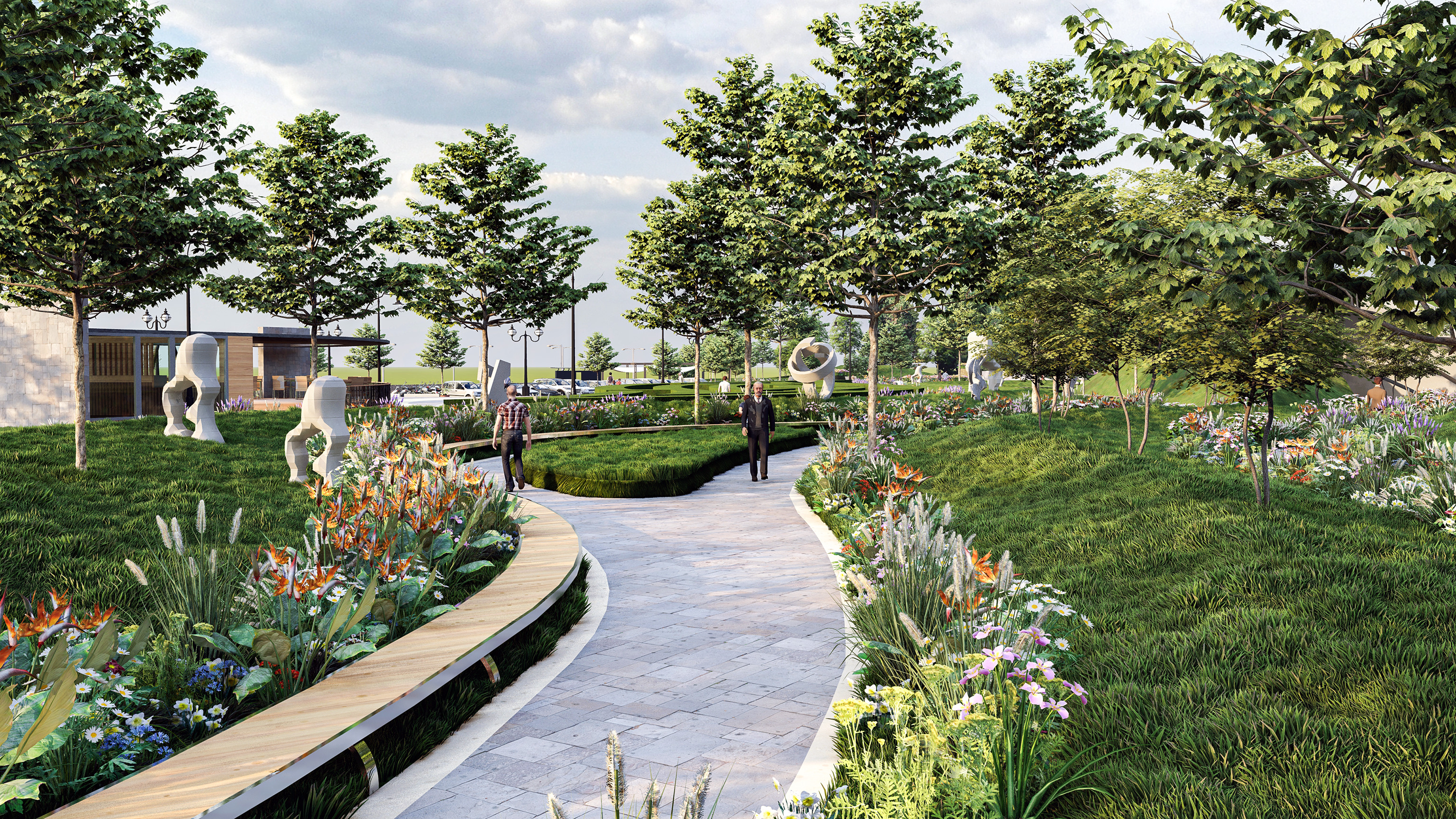 Modern Urban and Educational Landscape Architecture Pack 3D Model Collection_23