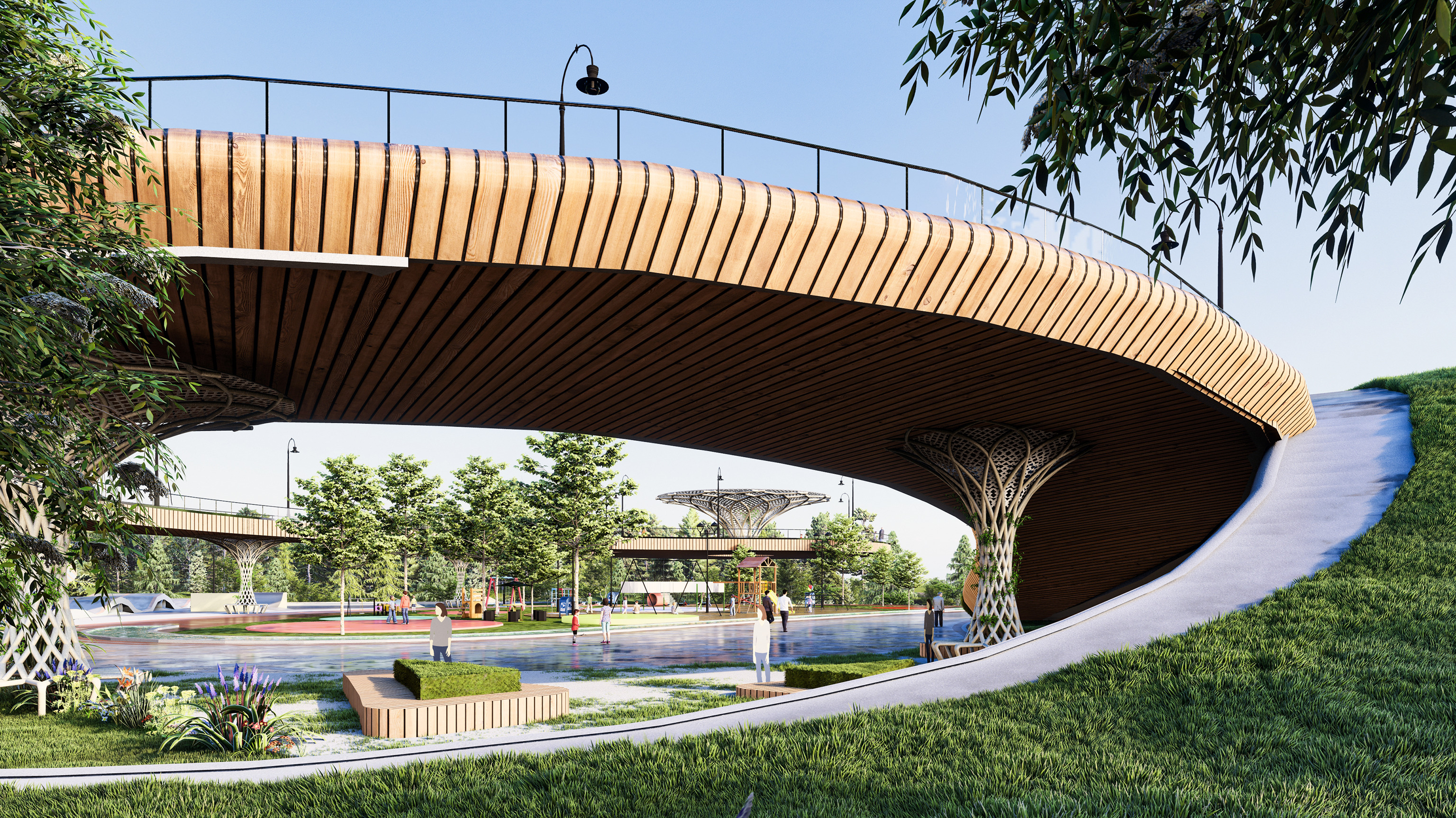 Modern Urban and Educational Landscape Architecture Pack 3D Model Collection_26