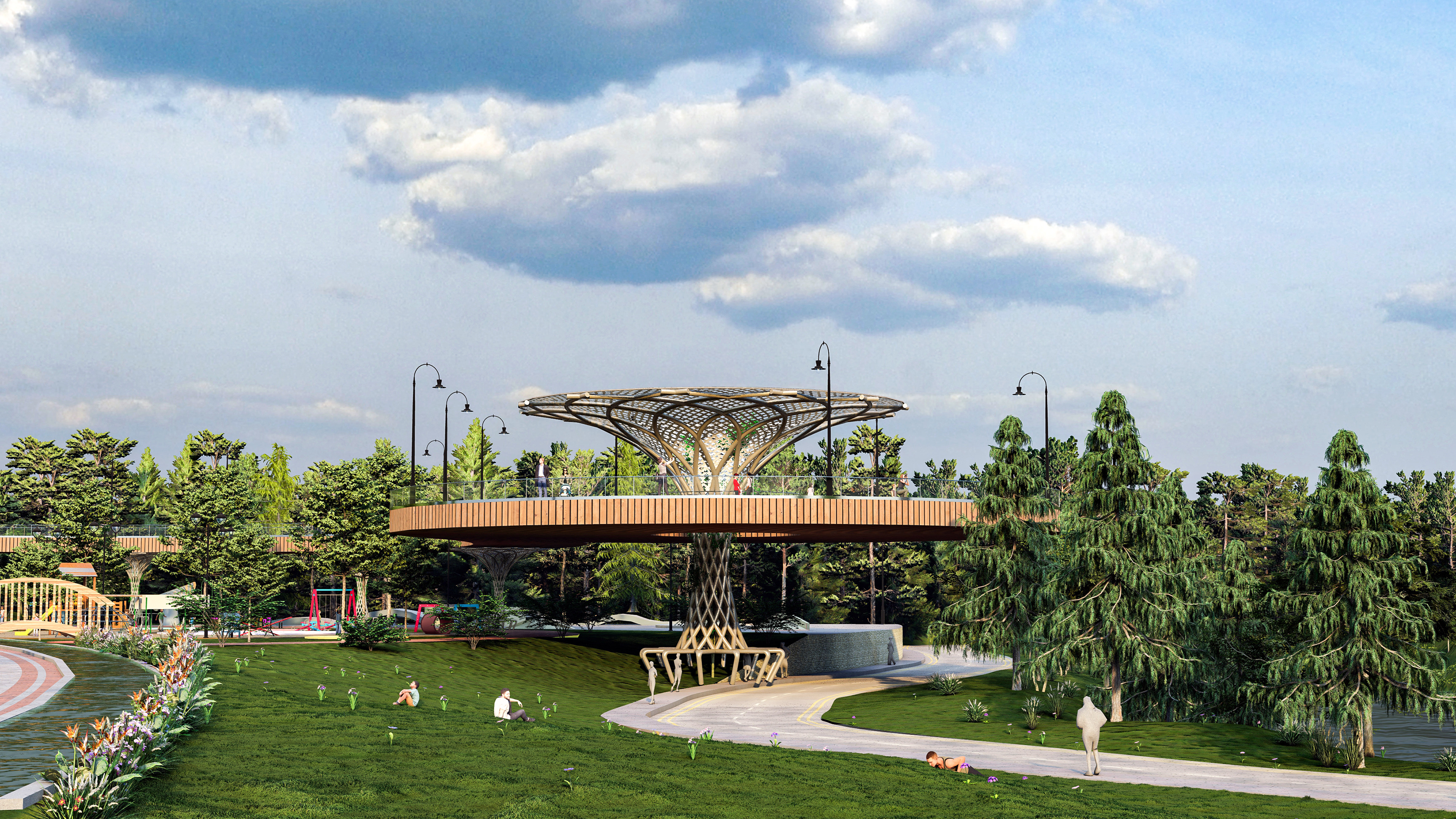 Modern Urban and Educational Landscape Architecture Pack 3D Model Collection_22