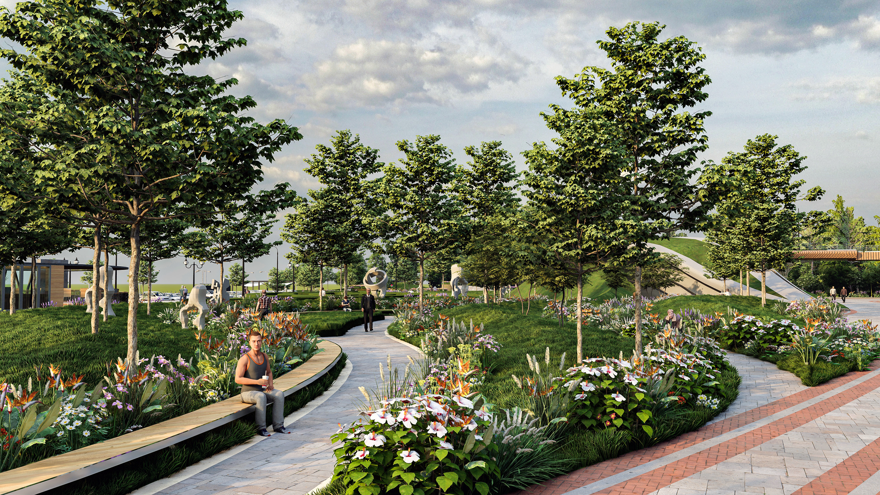 Modern Urban and Educational Landscape Architecture Pack 3D Model Collection_15