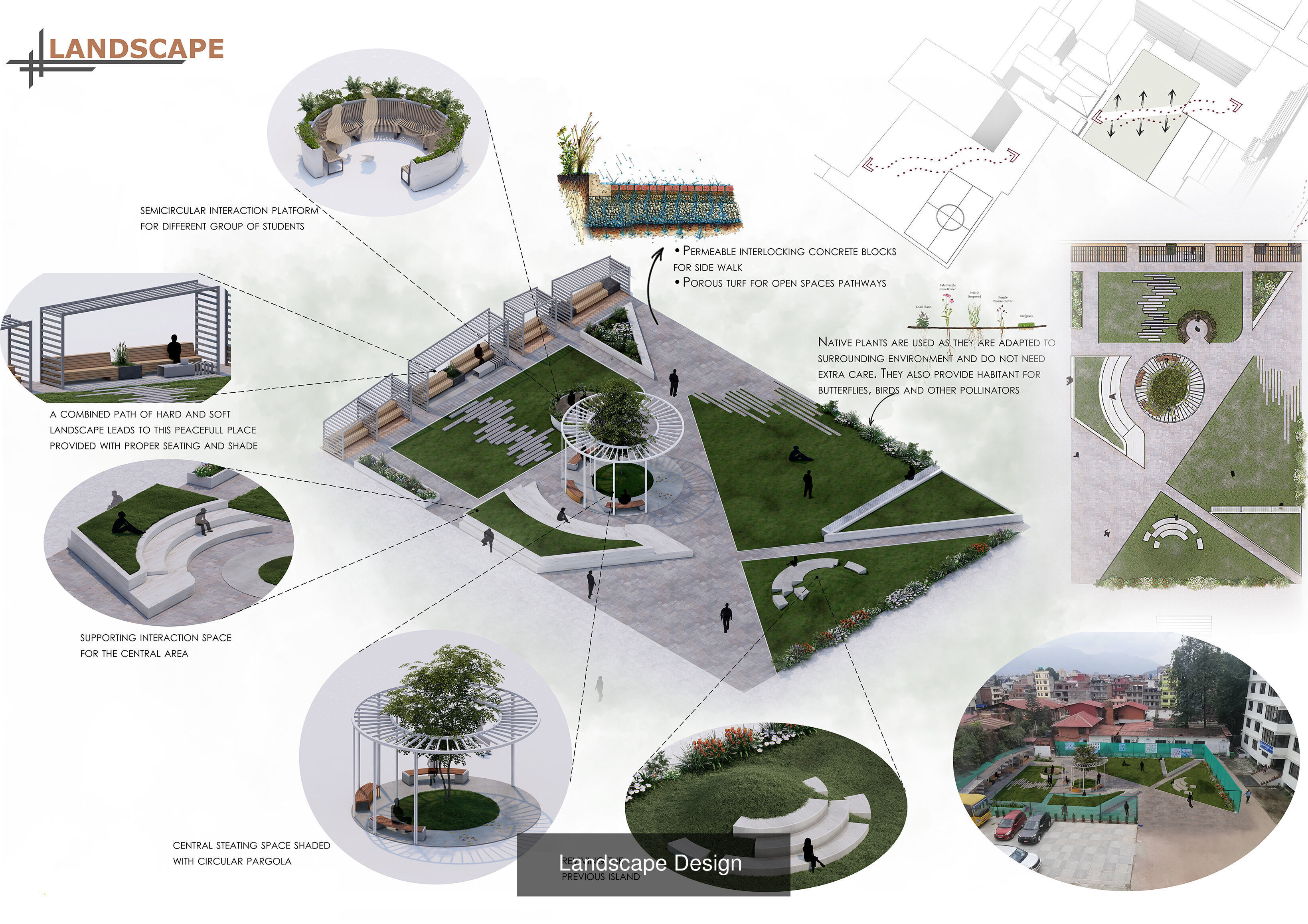 Modern Urban and Educational Landscape Architecture Pack 3D Model Collection_1