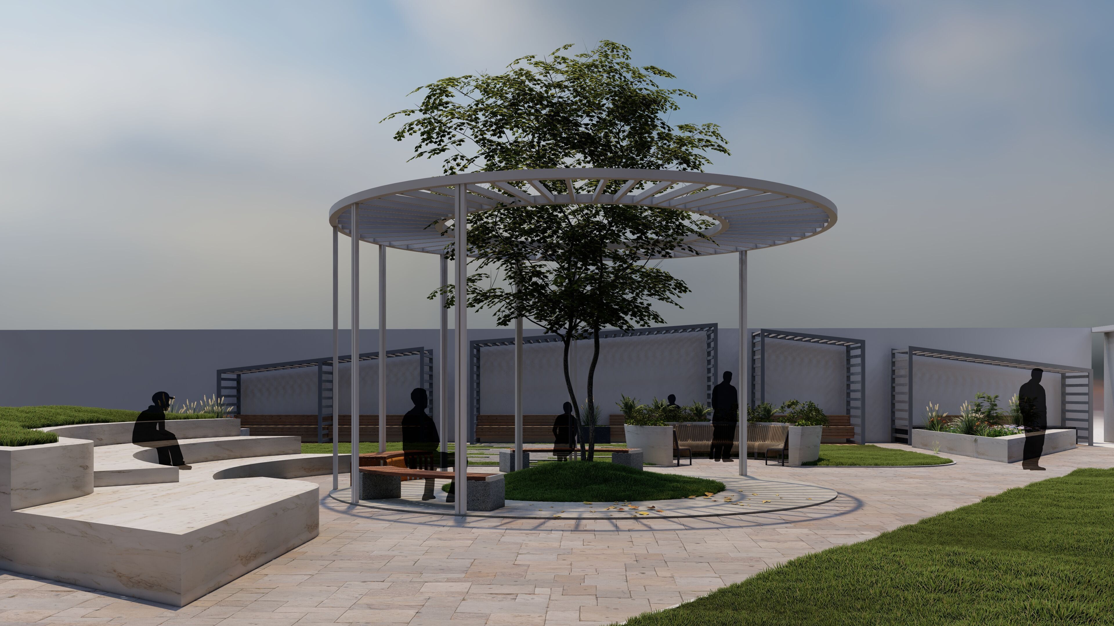 Modern Urban and Educational Landscape Architecture Pack 3D Model Collection_39