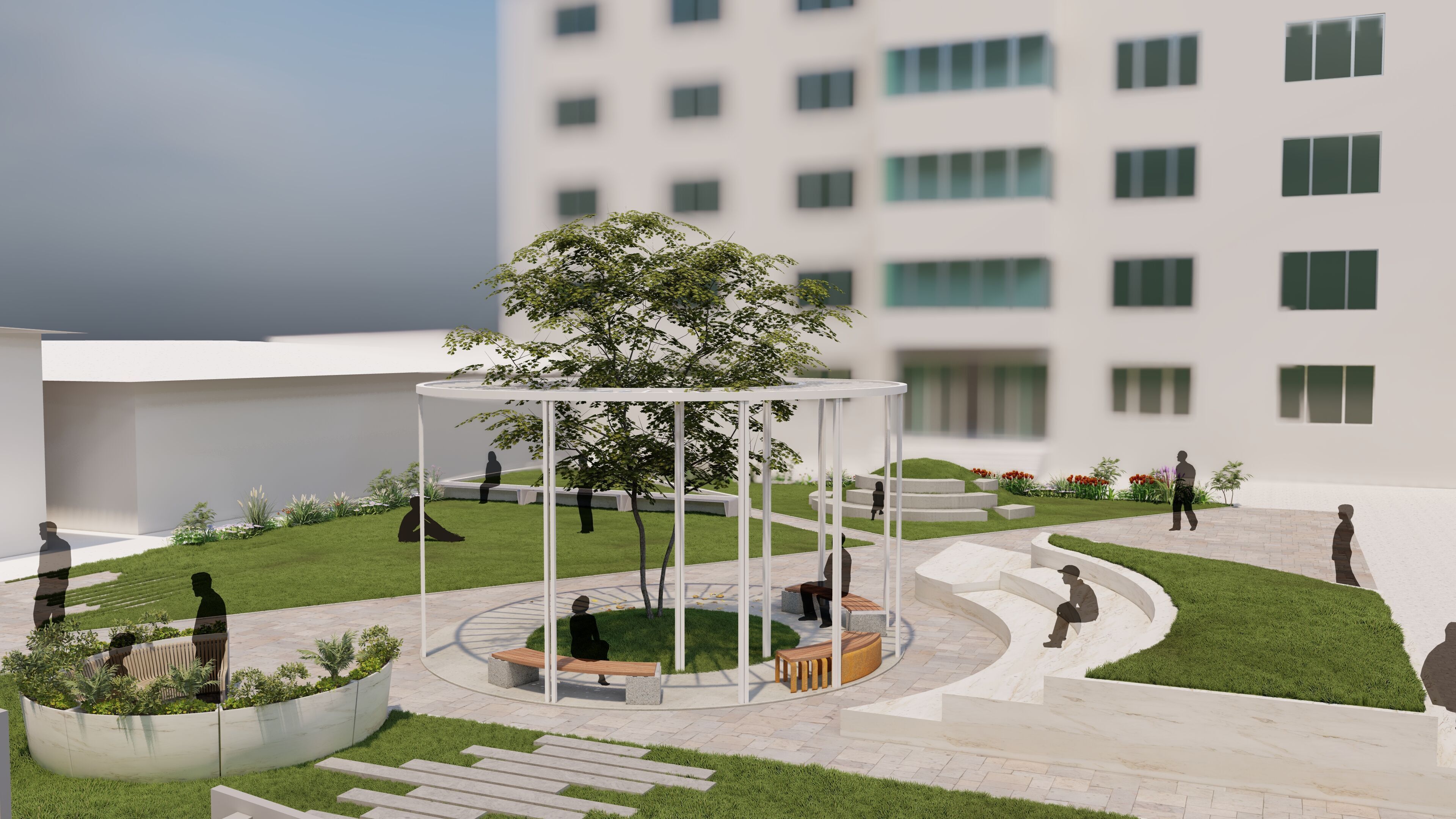 Modern Urban and Educational Landscape Architecture Pack 3D Model Collection_40