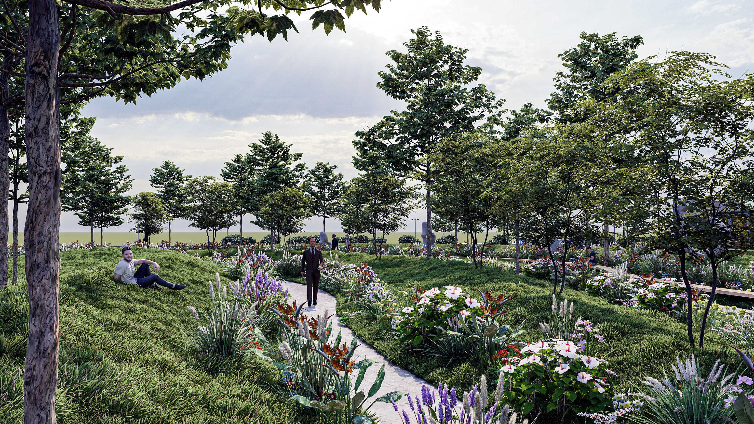 Modern Urban and Educational Landscape Architecture Pack 3D Model Collection_11