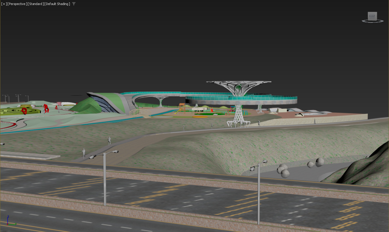 Modern Urban and Educational Landscape Architecture Pack 3D Model Collection_7