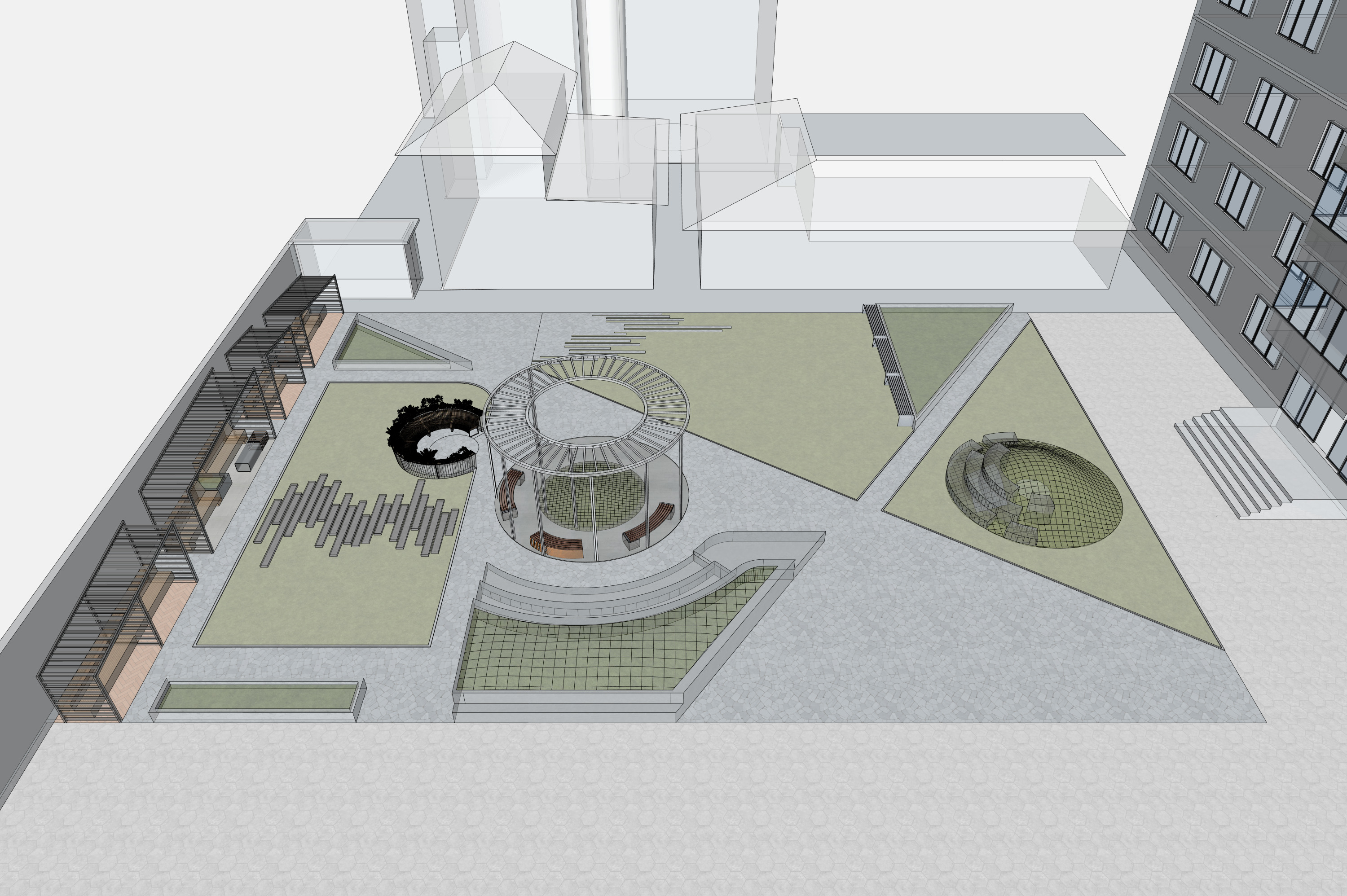 Modern Urban and Educational Landscape Architecture Pack 3D Model Collection_42